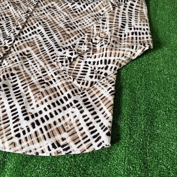 Calvin Klein Long Sleeve Button Front Mandarin Collar Tunic Shirt Plus Size 2X - Picture 3 of 12